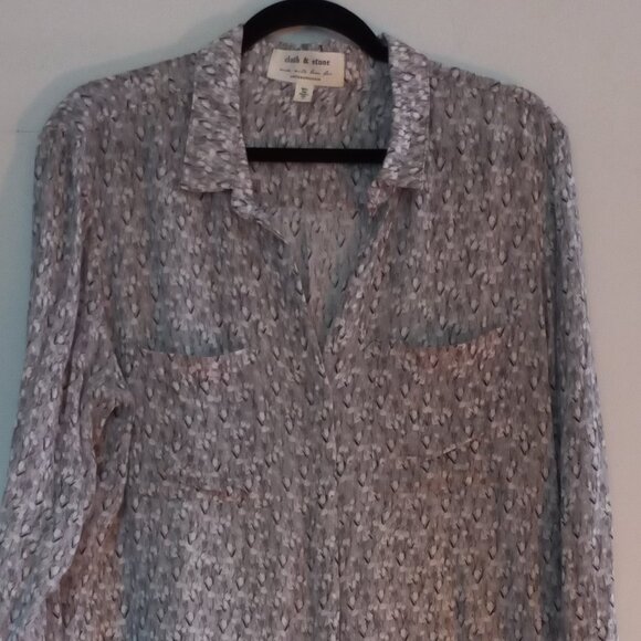 CLOTH & STONE for ANTHROPOLOGIE delicate white flowers blouse - Picture 5 of 12